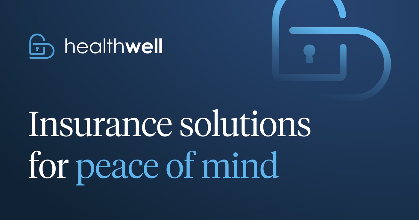 Health Well brand identity in blue
