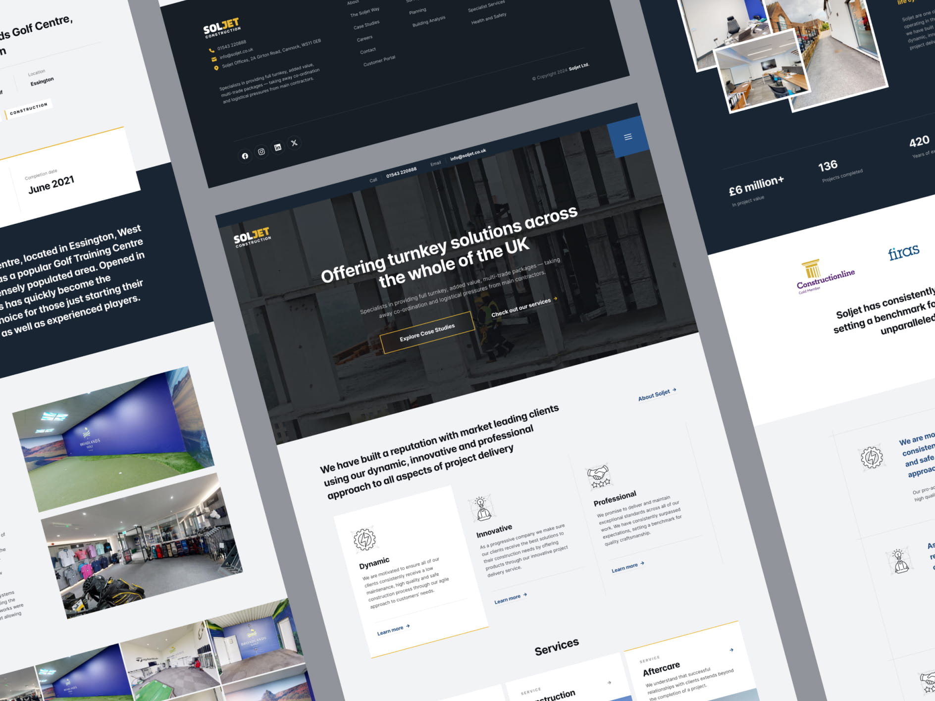 The SOLJET construction website, designed and built by HIYA