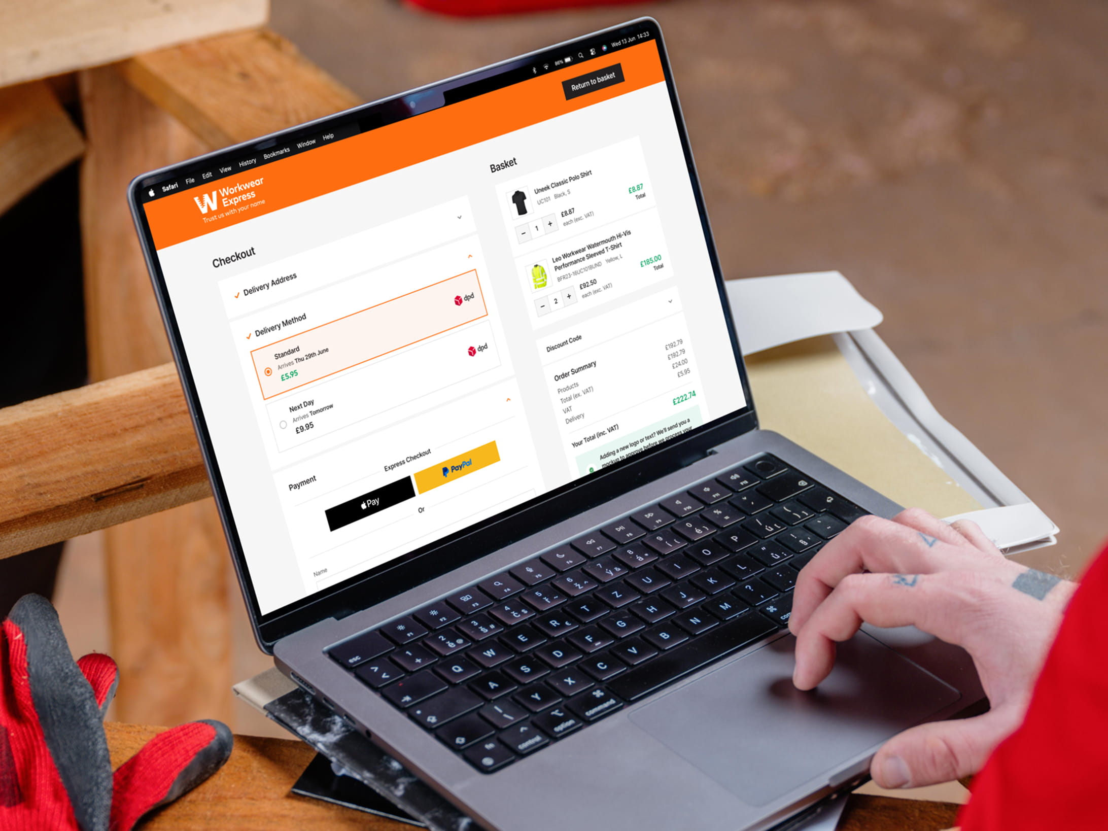 The Workwear Express ecommerce experience, designed by HIYA